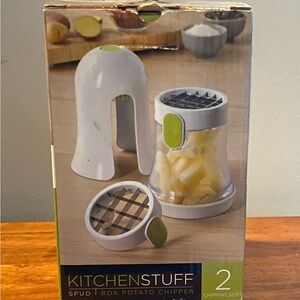 NEW White & Green Potato Chipper - 2 Chopping Sizes